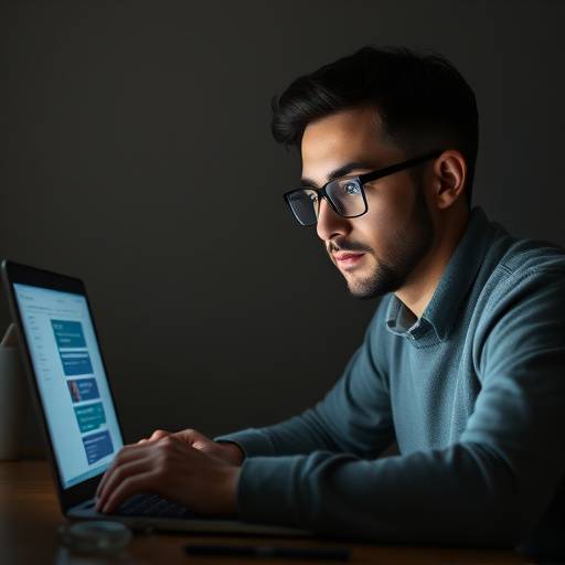 Afbeelding van een persoon die een online test afneemt